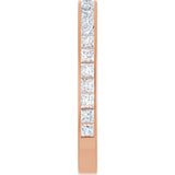 14K Gold Square Natural Diamond Channel-Set Anniversary Band – 2.5x2.5 mm Stones - Rose Gold - view 4