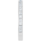 14K Gold Square Natural Diamond Channel-Set Anniversary Band – 2.5x2.5 mm Stones - White Gold - view 4