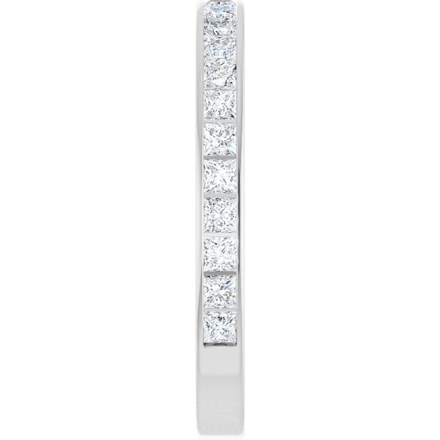 14K Gold Square Lab-Grown Diamond Channel-Set Anniversary Band – 2.5x2.5 mm Stones - White Gold - view 4
