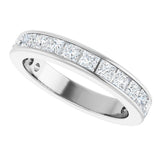 14K Gold Square Lab-Grown Diamond Channel-Set Anniversary Band – 2.25x2.25 mm Stones - White Gold - view 5