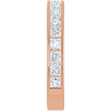 14K Gold Square Lab-Grown Diamond Channel-Set Anniversary Band – 2.25x2.25 mm Stones - Rose Gold - view 4