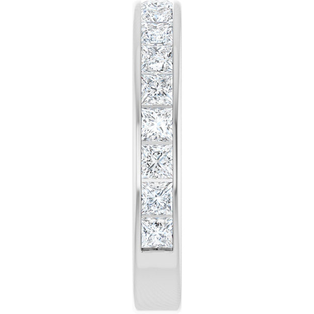 14K Gold Square Lab-Grown Diamond Channel-Set Anniversary Band – 2.25x2.25 mm Stones - White Gold - view 4
