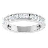 14K Gold Square Lab-Grown Diamond Channel-Set Anniversary Band – 2.25x2.25 mm Stones - White Gold - view 3