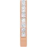 14K Gold Square Lab-Grown Diamond Channel-Set Anniversary Band – 2.25x2.25 mm Stones - Rose Gold - view 4