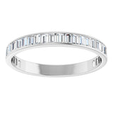 14K Gold Straight Baguette Natural Diamond Channel-Set Anniversary Band – 3x2 mm Stones (2 3/8 CTW) - White Gold - view 3