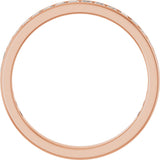 14K Gold Square Natural Diamond Channel-Set Anniversary Band – 2.25x2.25 mm Stones - Rose Gold - view 2