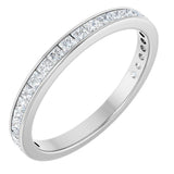14K Gold Square Natural Diamond Channel-Set Anniversary Band – 2.25x2.25 mm Stones - White Gold