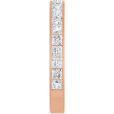 14K Gold Square Natural Diamond Channel-Set Anniversary Band – 2.5x2.5 mm Stones - Rose Gold - view 4