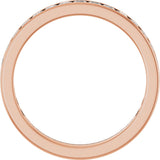 14K Gold Square Natural Diamond Channel-Set Anniversary Band – 2.5x2.5 mm Stones - Rose Gold - view 2