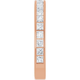 14K Gold Square Lab-Grown Diamond Channel-Set Anniversary Band – 2x2 mm Stones - Rose Gold - view 4