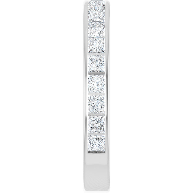 14K Gold Square Lab-Grown Diamond Channel-Set Anniversary Band – 2x2 mm Stones - White Gold - view 4