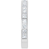 14K Gold Square Natural Diamond Channel-Set Anniversary Band – 2x2 mm Stones - White Gold - view 4