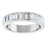 14K Gold Straight Baguette Lab-Grown Diamond Channel-Set Anniversary Band – 3x2 mm Stones - White Gold - view 3