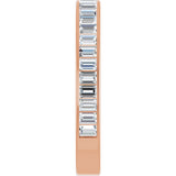 14K Gold Straight Baguette Natural Diamond Channel-Set Anniversary Band – 3x2 mm Stones - Rose Gold - view 4