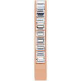14K Gold Straight Baguette Lab-Grown Diamond Channel-Set Anniversary Band – 3x2 mm Stones - Rose Gold - view 4