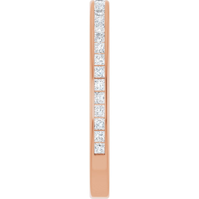 14K Gold Square Natural Diamond Channel-Set Anniversary Band – 1.5x1.5 mm Stones - Rose Gold - view 4