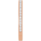 14K Gold Square Lab-Grown Diamond Channel-Set Anniversary Band – 1.5x1.5 mm Stones - Rose Gold - view 4