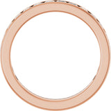 14K Gold Square Natural Diamond Channel-Set Anniversary Band – 2.5x2.5 mm Stones - Rose Gold - view 2