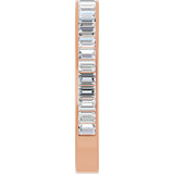 14K Gold Straight Baguette Lab-Grown Diamond Channel-Set Anniversary Band – 3x2 mm Stones - Rose Gold - view 4