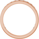 14K Gold Round Natural Diamond Channel-Set Anniversary Band – 2.5 mm Stones - Rose Gold - view 2