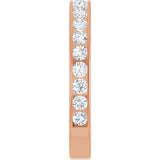 14K Gold Round Natural Diamond Channel-Set Anniversary Band – 2.5 mm Stones - Rose Gold - view 4