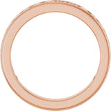 14K Gold Square Lab-Grown Diamond Channel-Set Anniversary Band – 2x2 mm Stones - Rose Gold - view 2