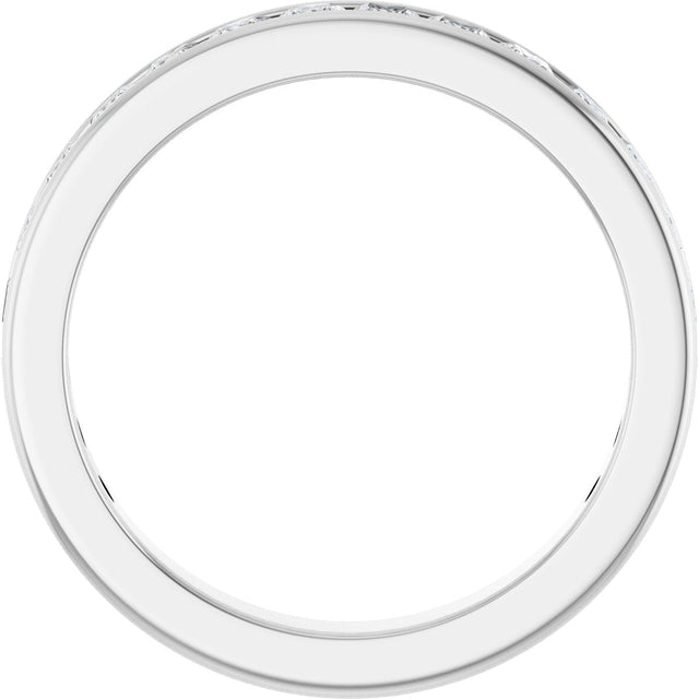 14K Gold Square Lab-Grown Diamond Channel-Set Anniversary Band – 2x2 mm Stones - White Gold - view 2