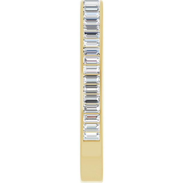 14K Gold Straight Baguette Natural Diamond Channel-Set Anniversary Band – 3x1.5 mm Stones (1 3/8–1 1/2 CTW) - Yellow Gold - view 4