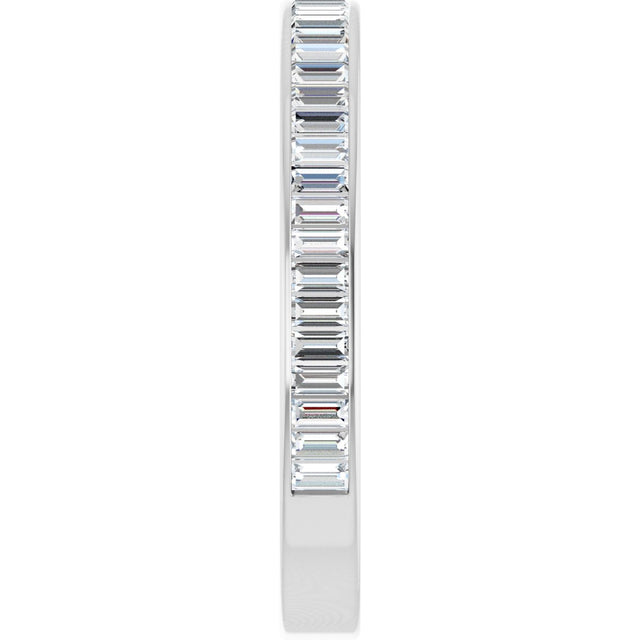 14K Gold Straight Baguette Lab-Grown Diamond Channel-Set Anniversary Band – 3x1.5 mm Stones (1 3/8–1 1/2 CTW) - White Gold - view 4