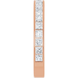 14K Gold Square Natural Diamond Channel-Set Anniversary Band – 2.5x2.5 mm Stones - Rose Gold - view 4