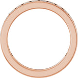14K Gold Square Natural Diamond Channel-Set Anniversary Band – 2.5x2.5 mm Stones - Rose Gold - view 2