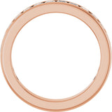 14K Gold Square Natural Diamond Channel-Set Anniversary Band – 2x2 mm Stones - Rose Gold - view 2