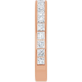 14K Gold Square Lab-Grown Diamond Channel-Set Anniversary Band – 2x2 mm Stones - Rose Gold - view 4