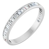 14K Gold Straight Baguette Lab-Grown Diamond Channel-Set Anniversary Band – 3x2 mm Stones (2 3/8 CTW) - White Gold