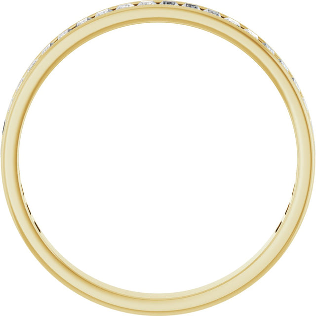 14K Gold Straight Baguette Natural Diamond Channel-Set Anniversary Band – 3x2 mm Stones (2 3/8 CTW) - Yellow Gold - view 2