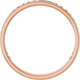 14K Gold Straight Baguette Natural Diamond Channel-Set Anniversary Band – 3x2 mm Stones (2 3/8 CTW) - Rose Gold - view 2