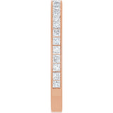 14K Gold Square Natural Diamond Channel-Set Anniversary Band – 2.25x2.25 mm Stones - Rose Gold - view 4