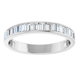 14K Gold Straight Baguette Natural Diamond Channel-Set Anniversary Band – 3x2 mm Stones - White Gold - view 3