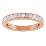 14K Gold Square Lab-Grown Diamond Channel-Set Anniversary Band – 2x2 mm Stones - Rose Gold - view 3