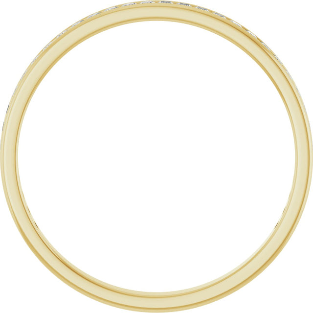14K Gold Square Natural Diamond Channel-Set Anniversary Band – 1.5x1.5 mm Stones (3/4 CTW) - Yellow Gold - view 2