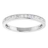14K Gold Square Lab-Grown Diamond Channel-Set Anniversary Band – 2.25x2.25 mm Stones - White Gold - view 3