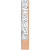 14K Gold Square Natural Diamond Channel-Set Anniversary Band – 2.5x2.5 mm Stones - Rose Gold - view 4
