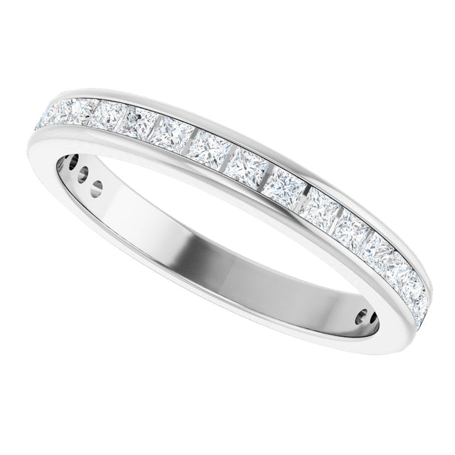 14K Gold Square Lab-Grown Diamond Channel-Set Anniversary Band – 1.5x1.5 mm Stones - White Gold - view 5