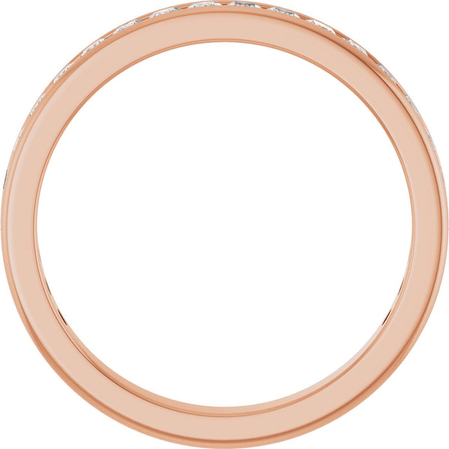 14K Gold Square Natural Diamond Channel-Set Anniversary Band – 1.75x1.75 mm Stones - Rose Gold - view 2