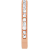 14K Gold Square Lab-Grown Diamond Channel-Set Anniversary Band – 1.75x1.75 mm Stones - Rose Gold - view 4