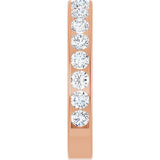 14K Gold Round Lab-Grown Diamond Channel-Set Anniversary Band – 3 mm Stones - Rose Gold - view 4