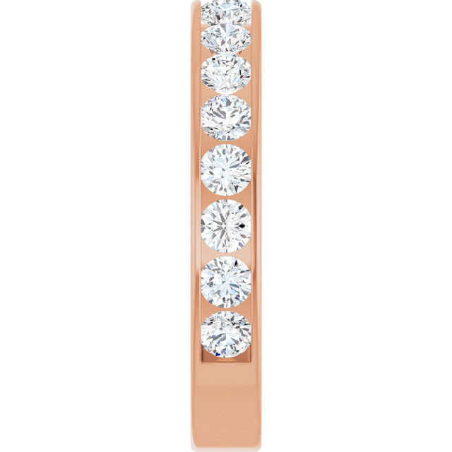 14K Gold Round Lab-Grown Diamond Channel-Set Anniversary Band – 3 mm Stones - Rose Gold - view 4