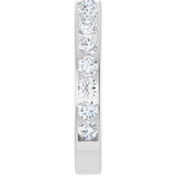 14K Gold Round Lab-Grown Diamond Channel-Set Anniversary Band – 3 mm Stones - White Gold - view 4