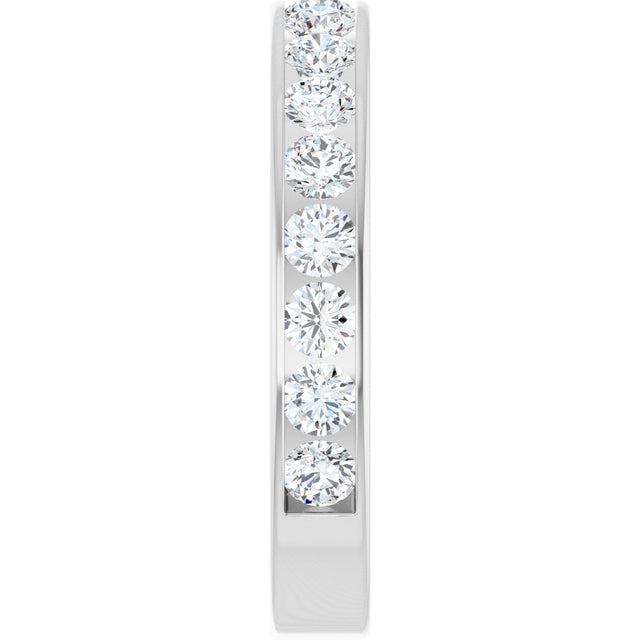 14K Gold Round Lab-Grown Diamond Channel-Set Anniversary Band – 3 mm Stones - White Gold - view 4