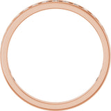14K Gold Round Natural Diamond Channel-Set Anniversary Band – 2.5 mm Stones - Rose Gold - view 2
